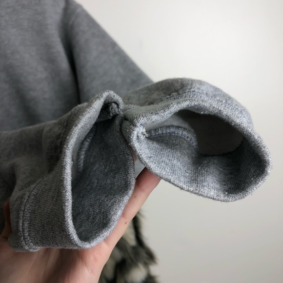 HARVEY FAIRCLOTH Gray Faux Fur Side Zipper Sweater - Picture 6 of 14